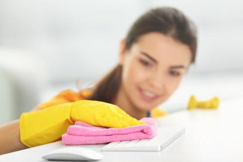 Cleaner in SW12 deep cleaning a bathroom for a fresh finish