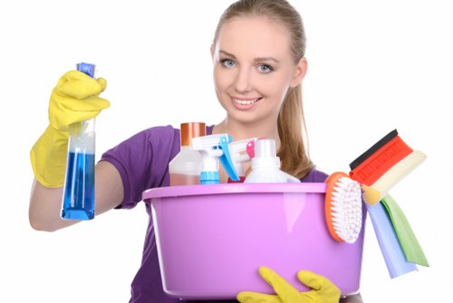 Professional carpet cleaners working in a SW12 property